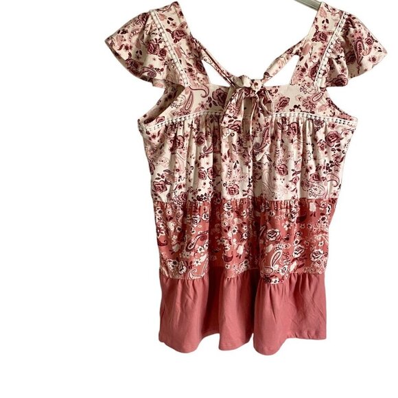 Absolutely Famous Cold Shoulder Top Tie in Back Women's Size Medium NEW - Picture 6 of 9